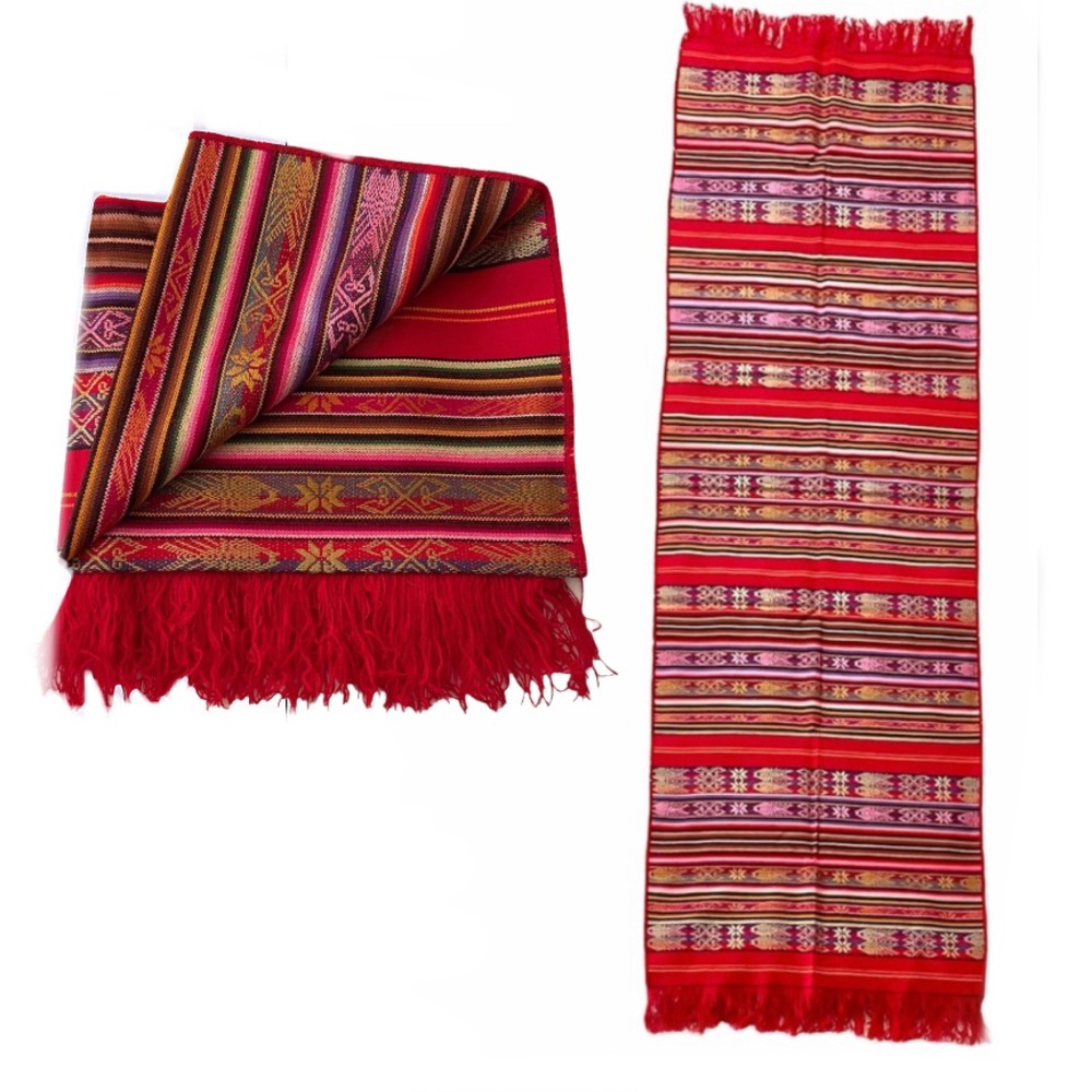 🇵🇪 PERU TABLE RUNNER / THROW / SARONG / HAND WOVEN / BED ACCENT / SCARF - Picture 1 of 10